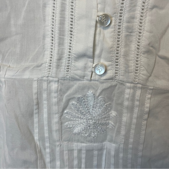 Lilly Pulitzer White Embroidered Cotton Alfa Tunic Top Swim Cover Up Sz M - Picture 5 of 11